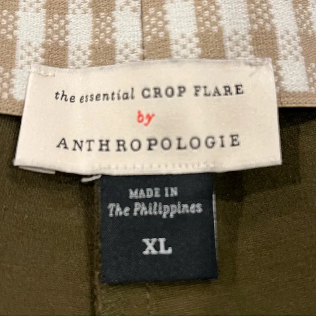 🌸ANTHROPOLOGY GREEN ESSENTIAL CROPPED FLARE PANTS SIZE XL🌸 - Image 4
