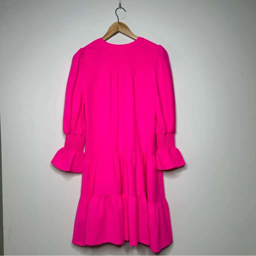 Tuckernuck/Pomander Place Electric Pink Crepe Kenzo Dress Size XS - Image 8