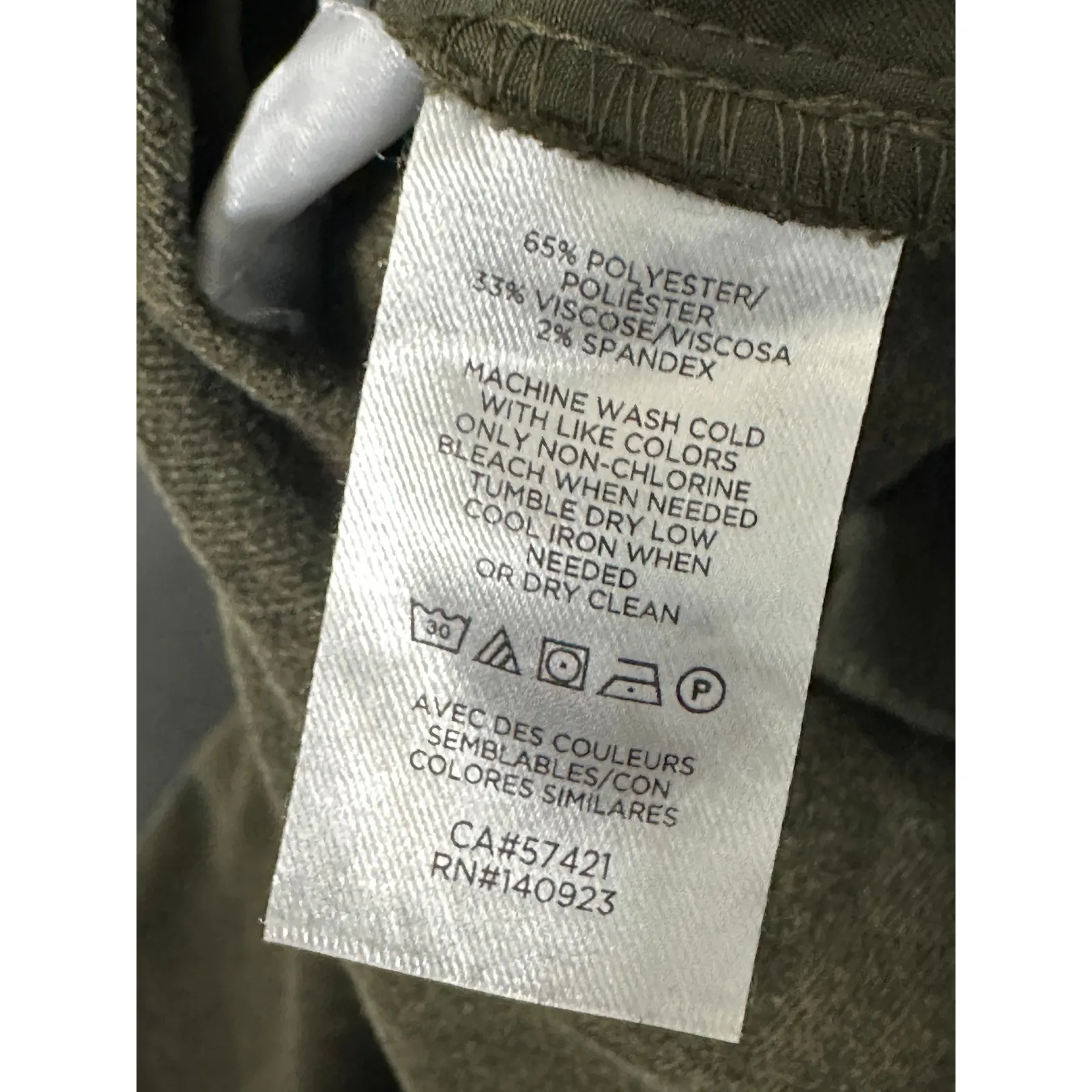 Loft Women Olive Green Flannel Pull On Tapered Pants Stretch Waist Size M Career - Image 8