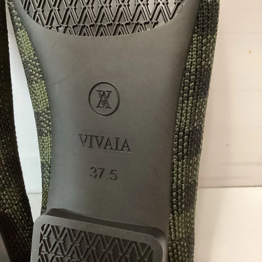 Vivaia square toe V cut flats Plaid Flats Margot 2.0 women’s shoes size 37.5 Green - Image 7