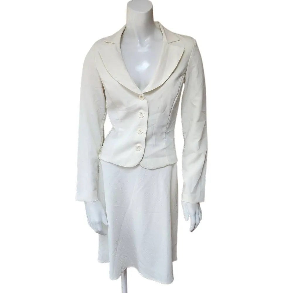 Vintage Y2K Byerwear Too! Ivory Skirt Suit Set (5) White Size undefined - Image 3