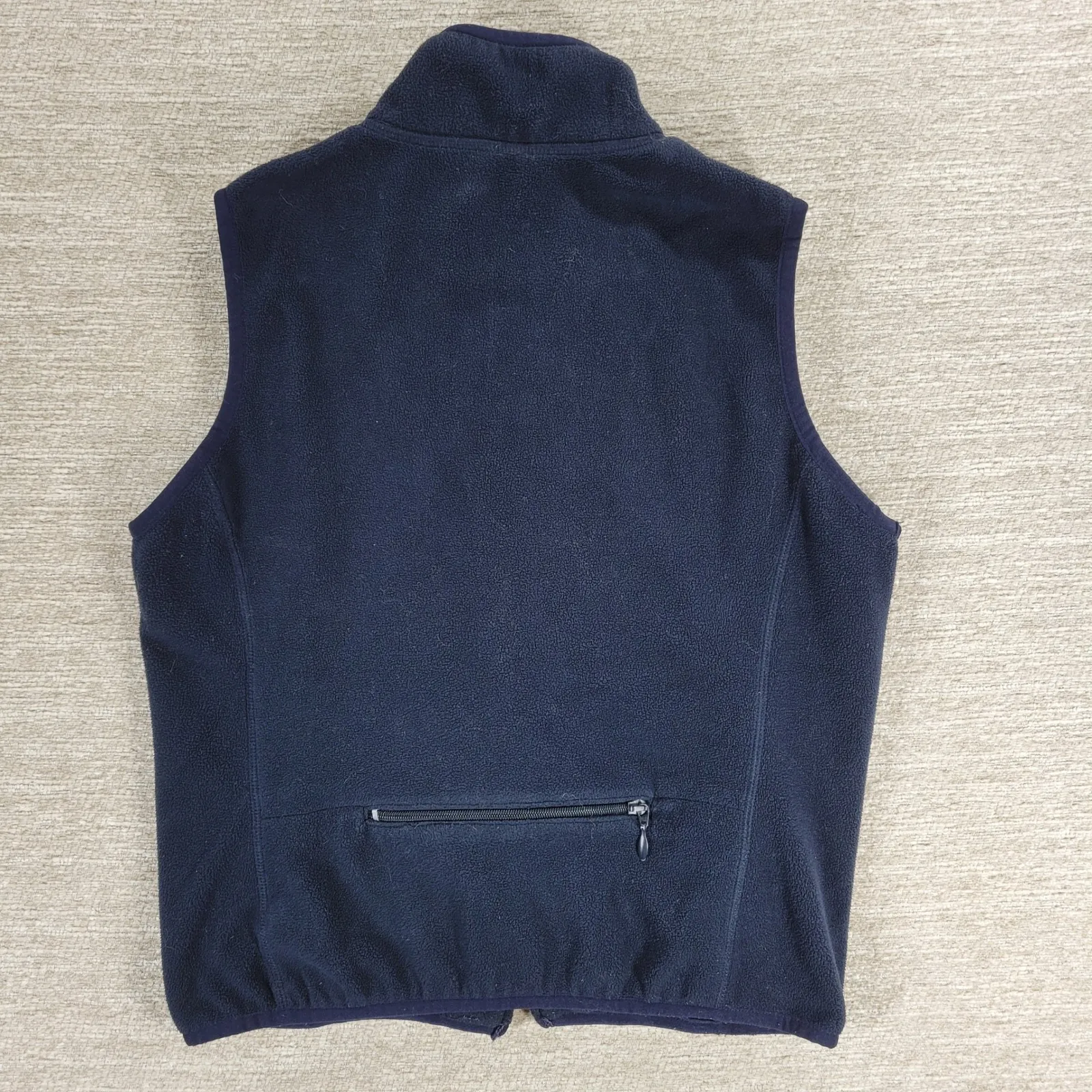 American Eagle Performance Fleece Vest Medium Navy Blue Rear Full Zip Pocket - Image 9