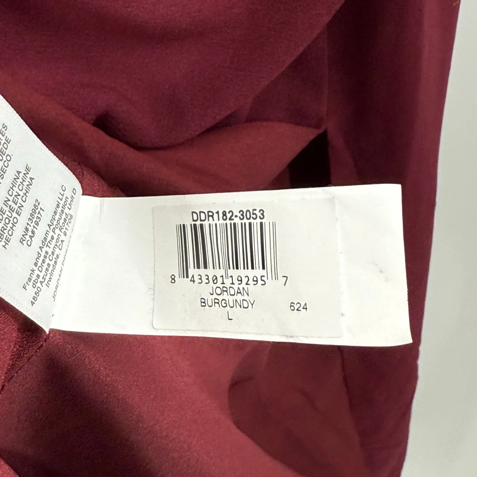 Dress the Population Jordan Dress Size Large Burgundy NWT Bridesmaid Formal Gown - Image 12