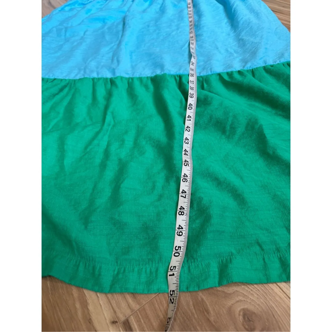 J. Jill Color Block Tier Maxi Tank Dress Blue Green Rayon Pockets Sz 2X - Image 9