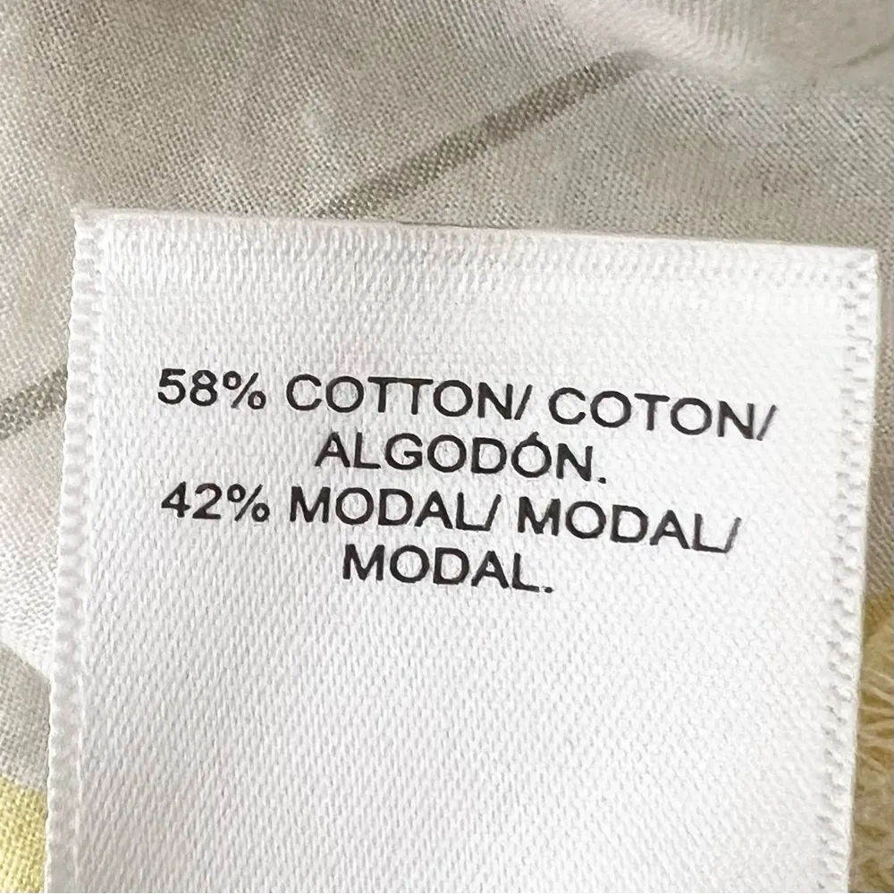 Lucky Brand Pink & Yellow Striped Button-Up Short Sleeve Casual Top Size Small - Image 4