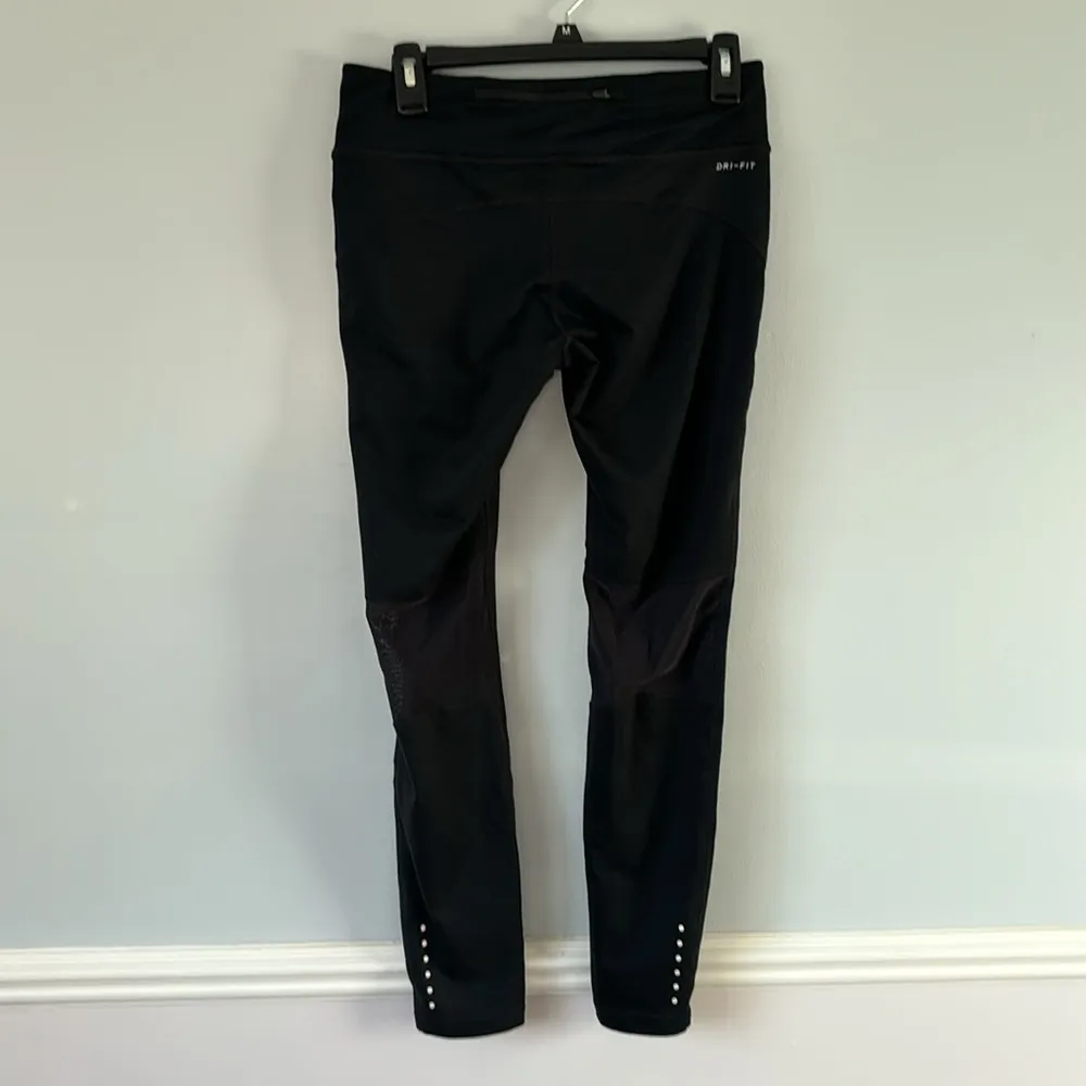 Nike Running Leggings Tight Athletic Athleisure Sz Medium Reflective Full Length - Image 5
