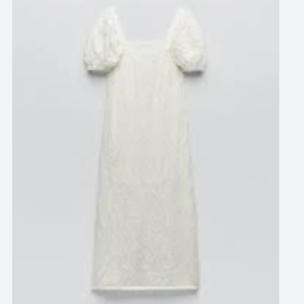 NWOT ZARA JACQUARD KNIT DRESS Romantic Y2K Lace Cottage Core Bloggers Fav - Image 5