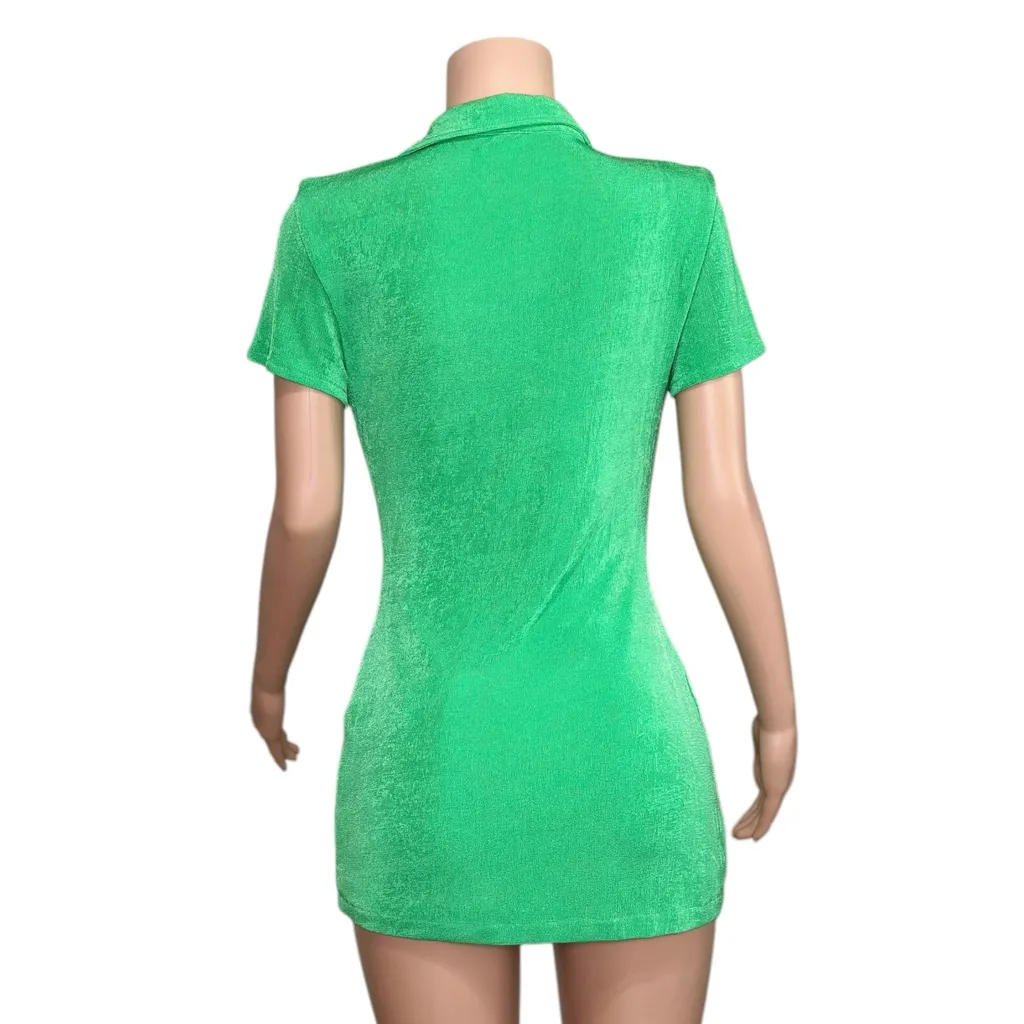 WITH JÉAN Alexa Mini Dress, Juicy Green, Small - Image 10