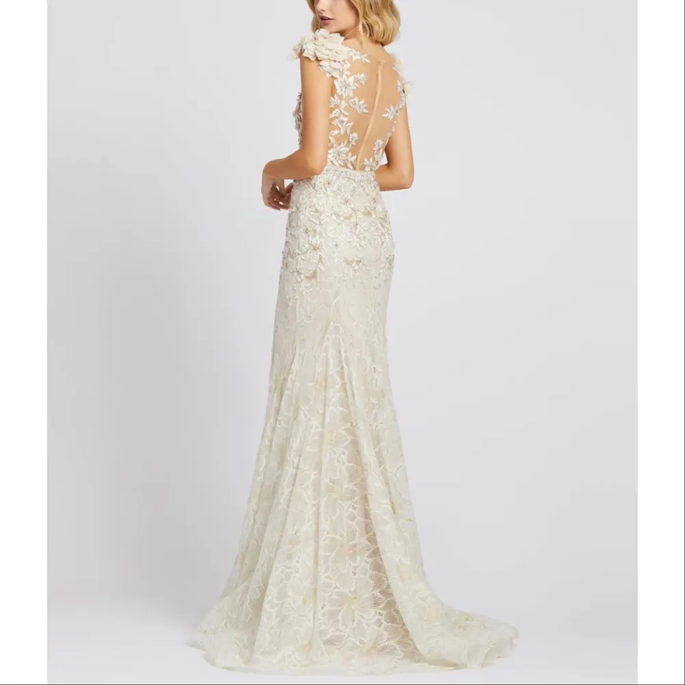 Mac Duggal 79268 Sheer Bodice Lace Trumpet Gown - Image 3