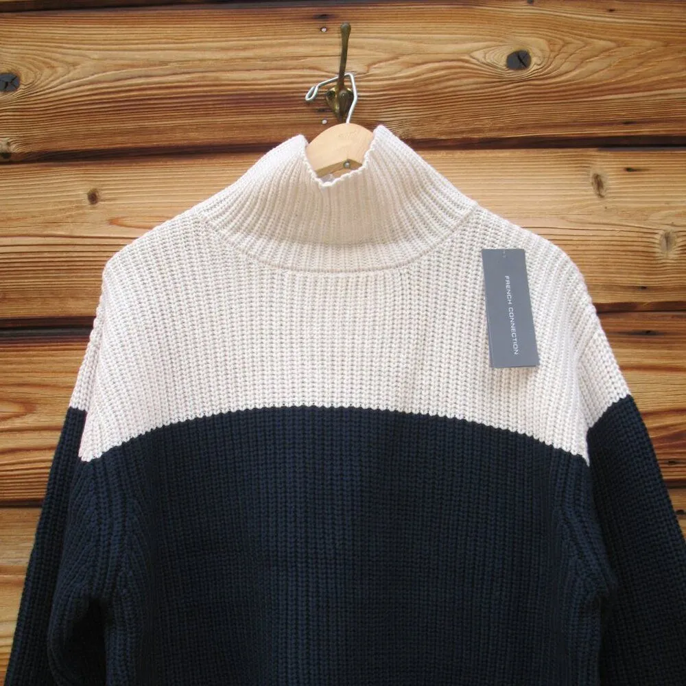 NWT French Connection Two Tone Turtleneck Sweater - Image 4