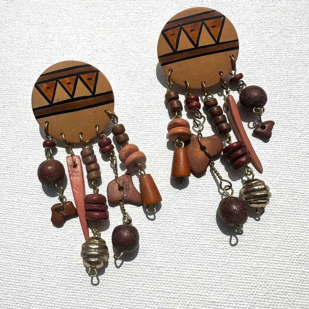 South western beaded dangling earrings - Image 2