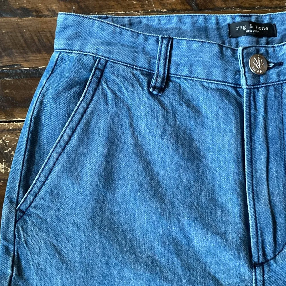 Rag and Bone  High Waisted Cotton Linen Pants - Image 9