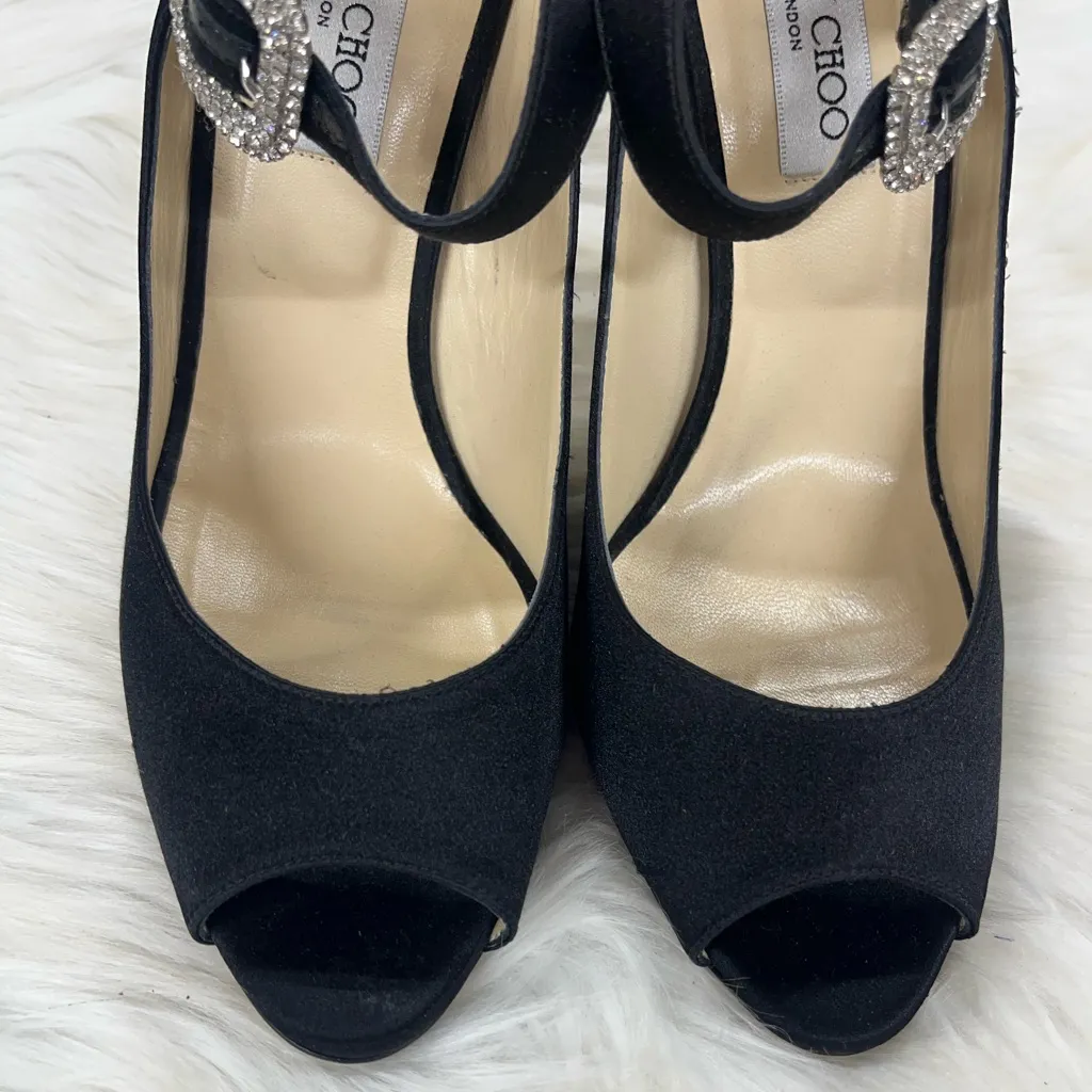 Jimmy Choo black crystal embellished buckle Mary Jane pumps shoes size 11 (41) - Image 5