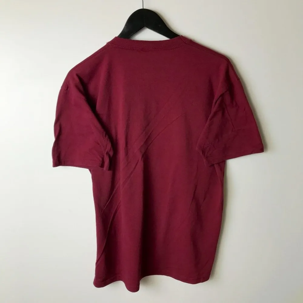 1991 Vintage Anniston Army Depot T Shirt 90s Single Stitch USA Maroon Red XL - Image 3