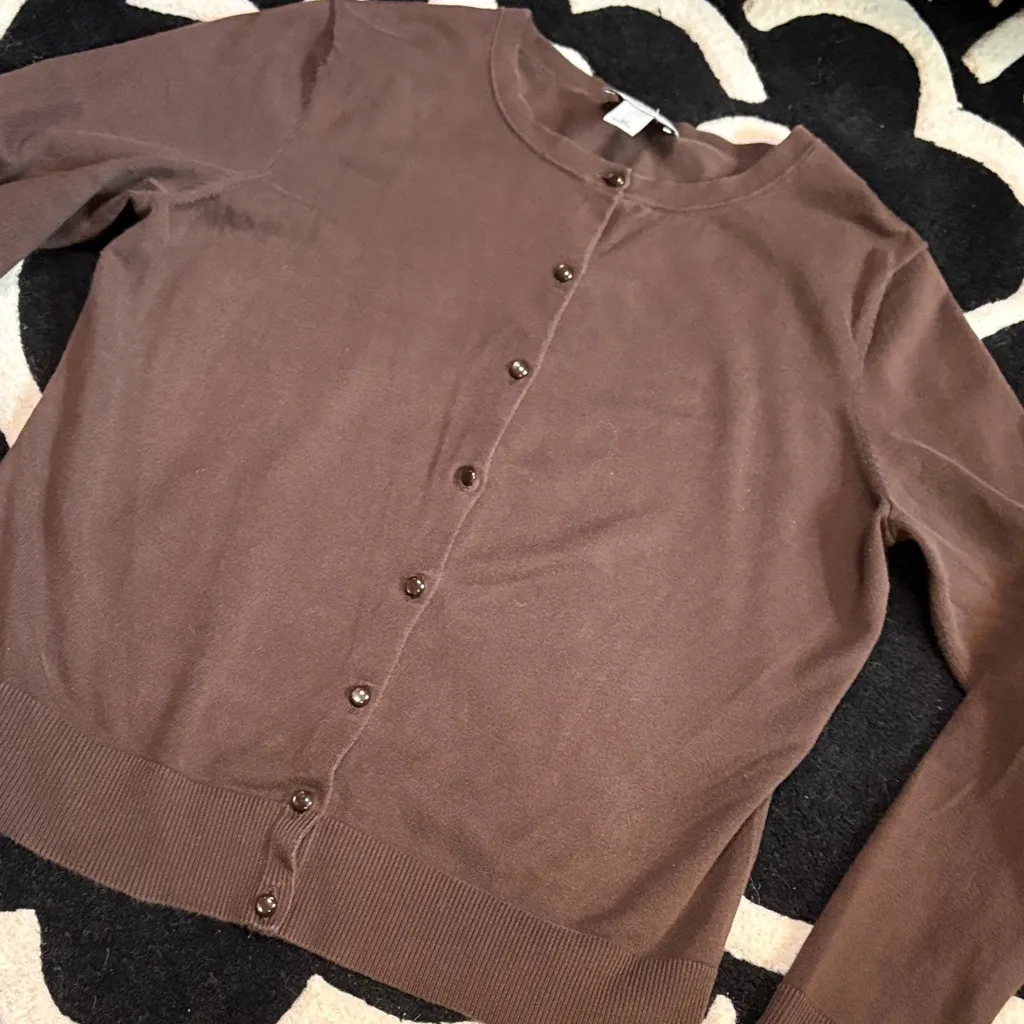 LOFT Chocolate Brown Women's Cardigan - Image 6