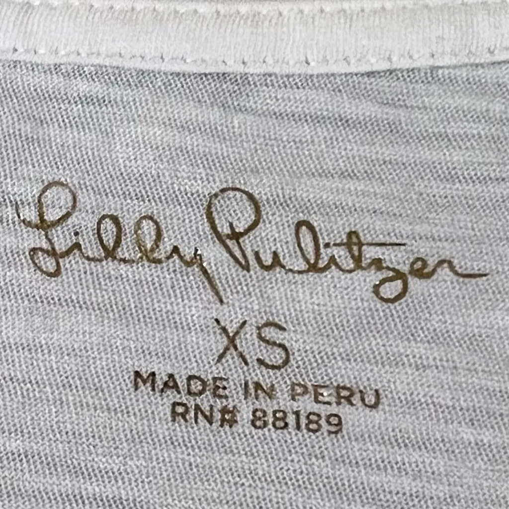 Lilly Pulitzer  Etta Resort White V- Neck Tee - Image 7