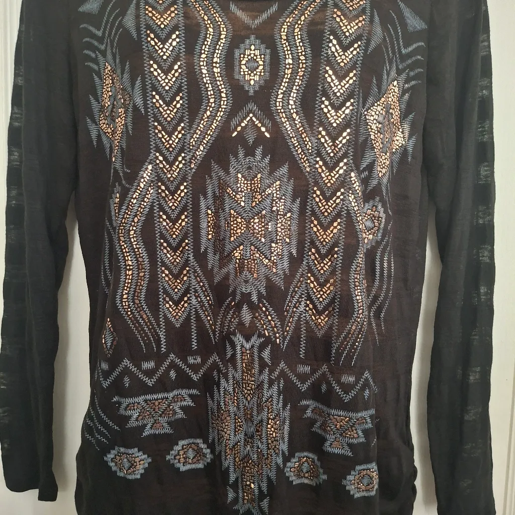 Maurices Sz 2 Black and Gray Patterned Women's Top - Image 6