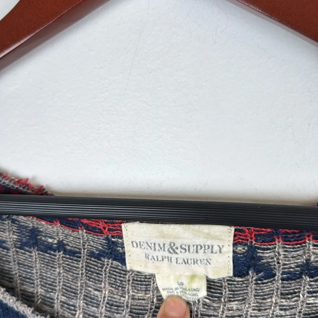 DENIM & SUPPLY RALPH LAUREN AZTEC SOUTHWESTERN NAVAJO LIGHTWEIGHT SWEATER S rare - Image 4