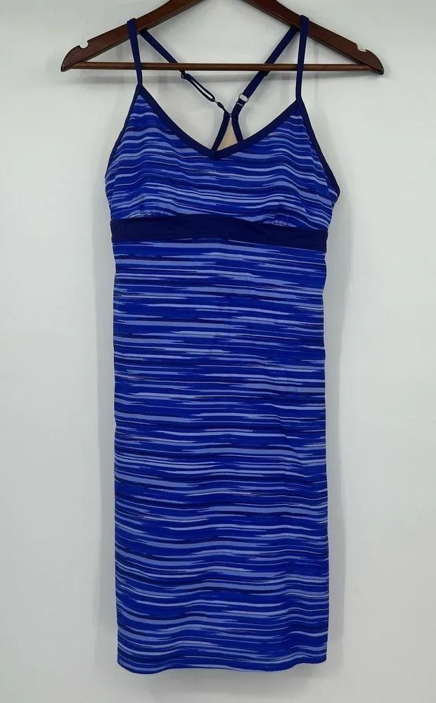 Athleta Printed Shorebreak Dress blue /black athletic UPF 50+ stretch size small - Image 2