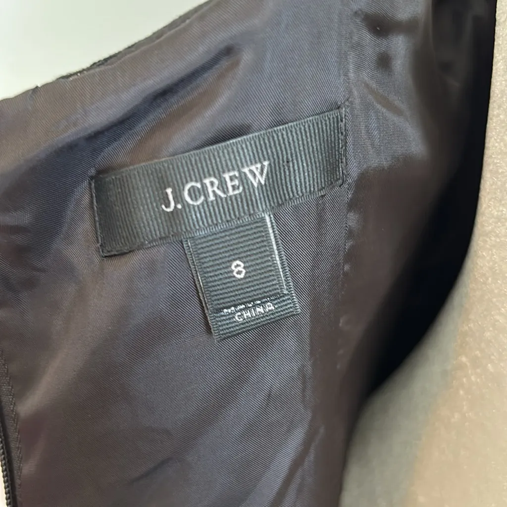 J.Crew Cocktail Dress Size 8 Floral Jacquard Glitter Black Party Cotton Silk LBD - Image 11