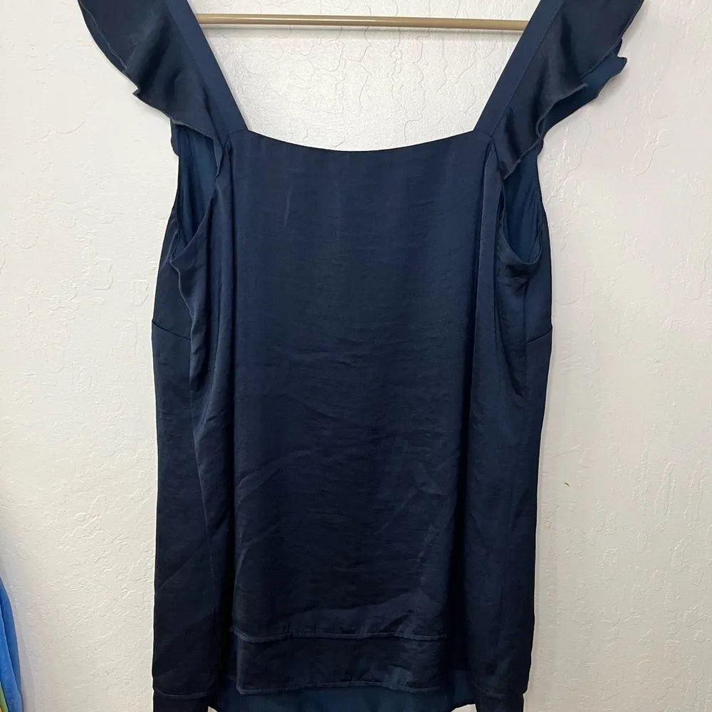 Cabi Handi Cami Tank Top Ruffle Sleeve Navy Blue Size medium - Image 6