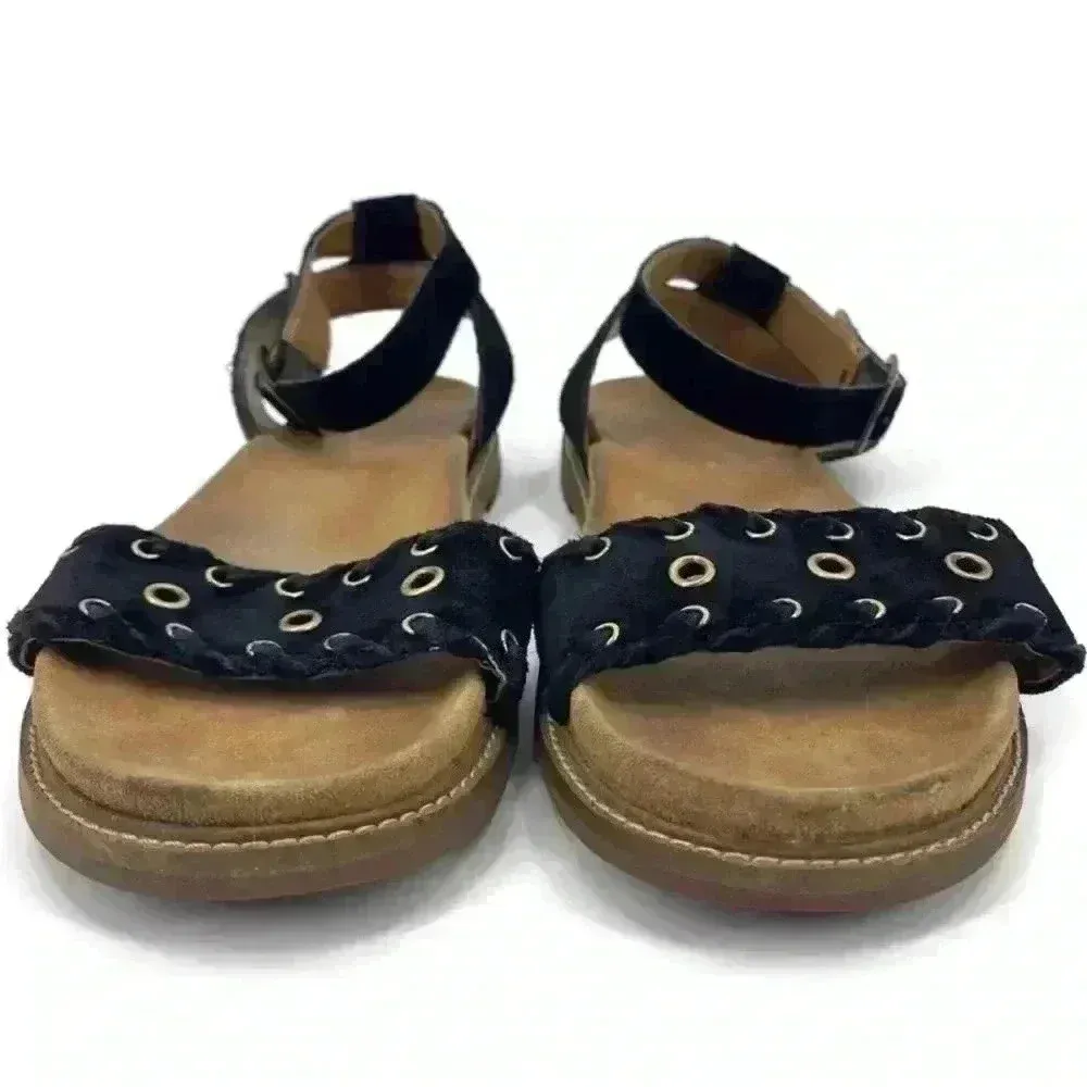 Clark’s Artisan Women's Corsio Amelia Black Soft Suede Sandals‎ Size 11 - Image 5