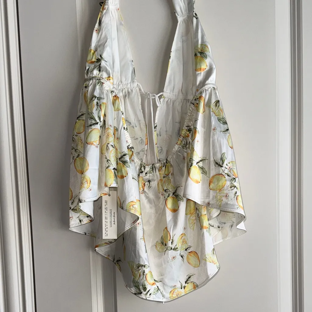 For Love And Lemons Lemon Print Halter Top - Image 6