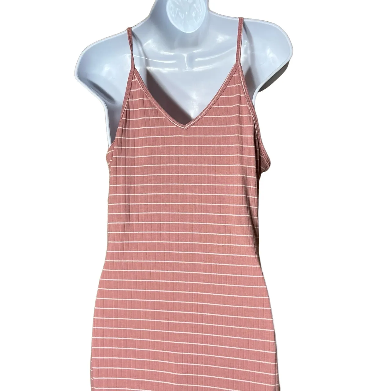 NWT Alredine Striped Sleeveless Spaghetti‎ Straps Knee Length Casual Dress Small Pink - Image 5