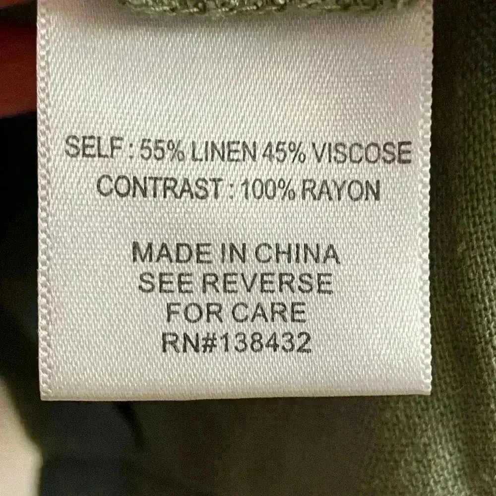 ModCloth‎ Anthropologie blazer olive green linen blend button front Large - Image 7