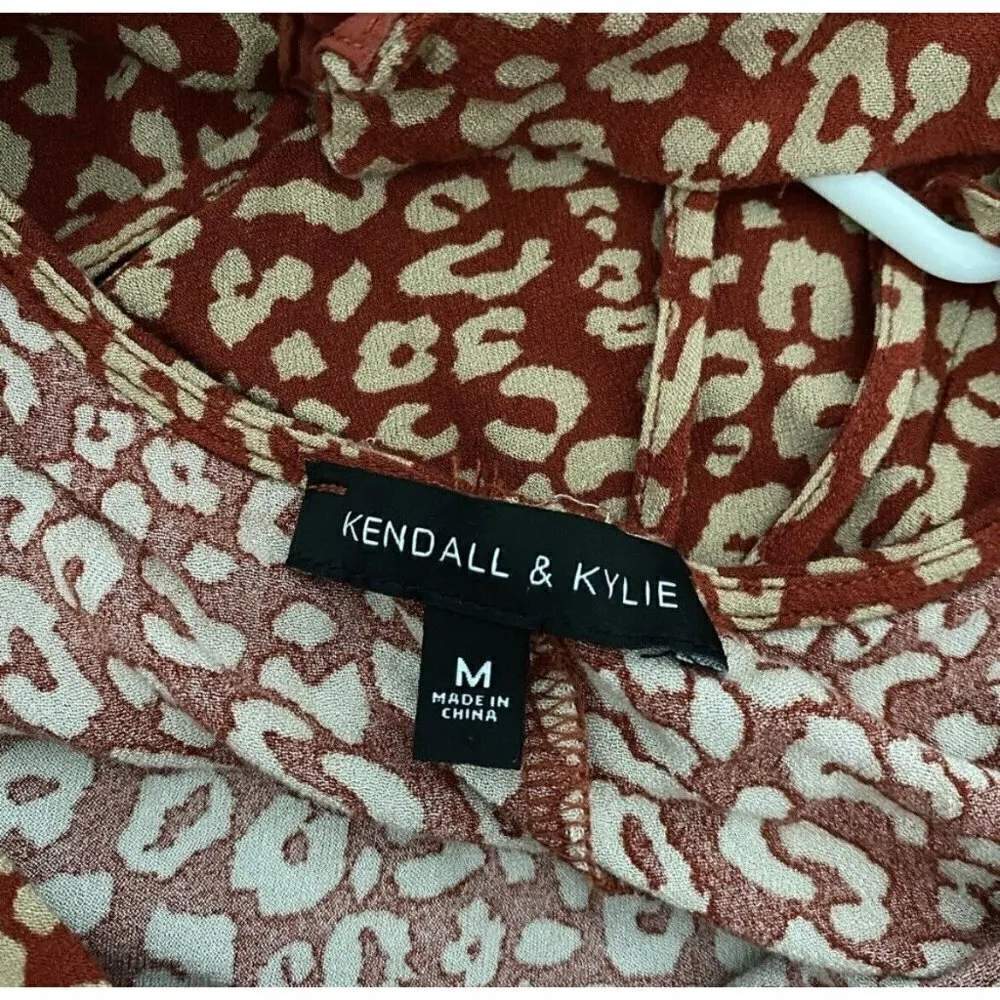 NWOT Kendall + KYLIE bohemian Mini sundress dress MEDIUM burnt orange Tan - Image 12