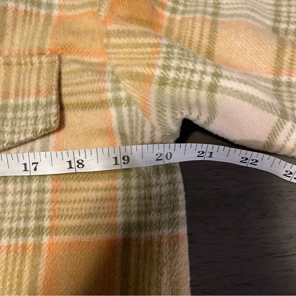 Women's Wool Plaid Yellow and Green Oversized Shacket - Image 8