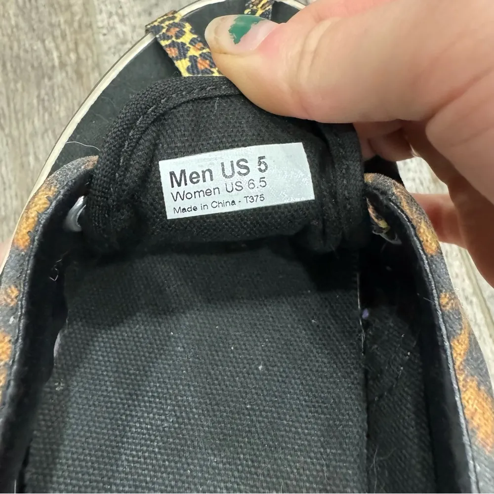 Vans Era Leopard Cheetah Print Black Low Pro Sneakers Women’s Size 6.5 Men’s 5 - Image 5