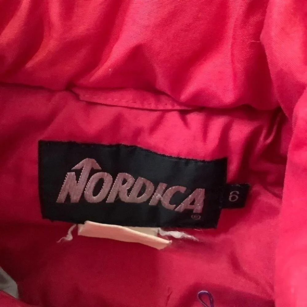 Nordica Size 6 Red Puffy Coat Vintage Winter Warm Snowmobile Snowboard Skiing - Image 15