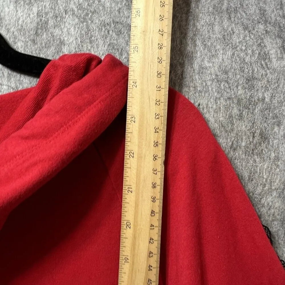 Soho Street New York Company Hoodie‎ Womens Medium Red Full Zip Lace Accent - Image 6