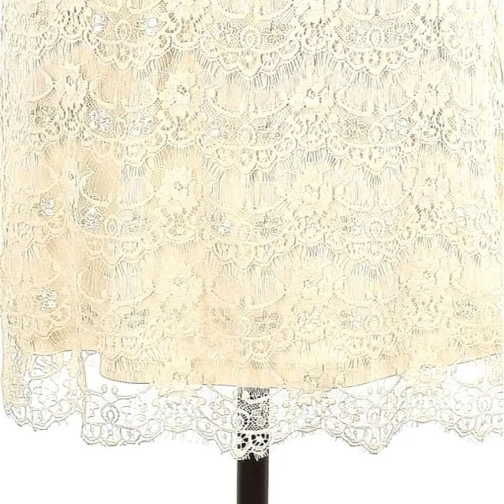 Max & Cleo Ivory Lace Cocktail Dress 10 Knee - Image 5