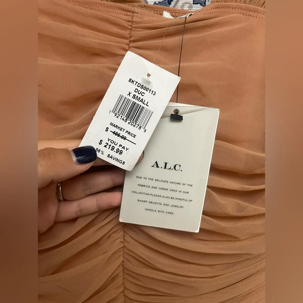 A.L.C. Revolve ALC Womens Ruched XS/Sleeve Midi Maxi Bodycon Dress NEW NWT - Image 5