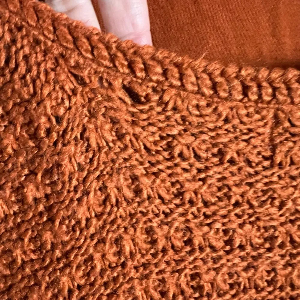 Pamela Love Orange Fringe Long Sleeve Knit Sweater Midi Dress Size XL - Image 15