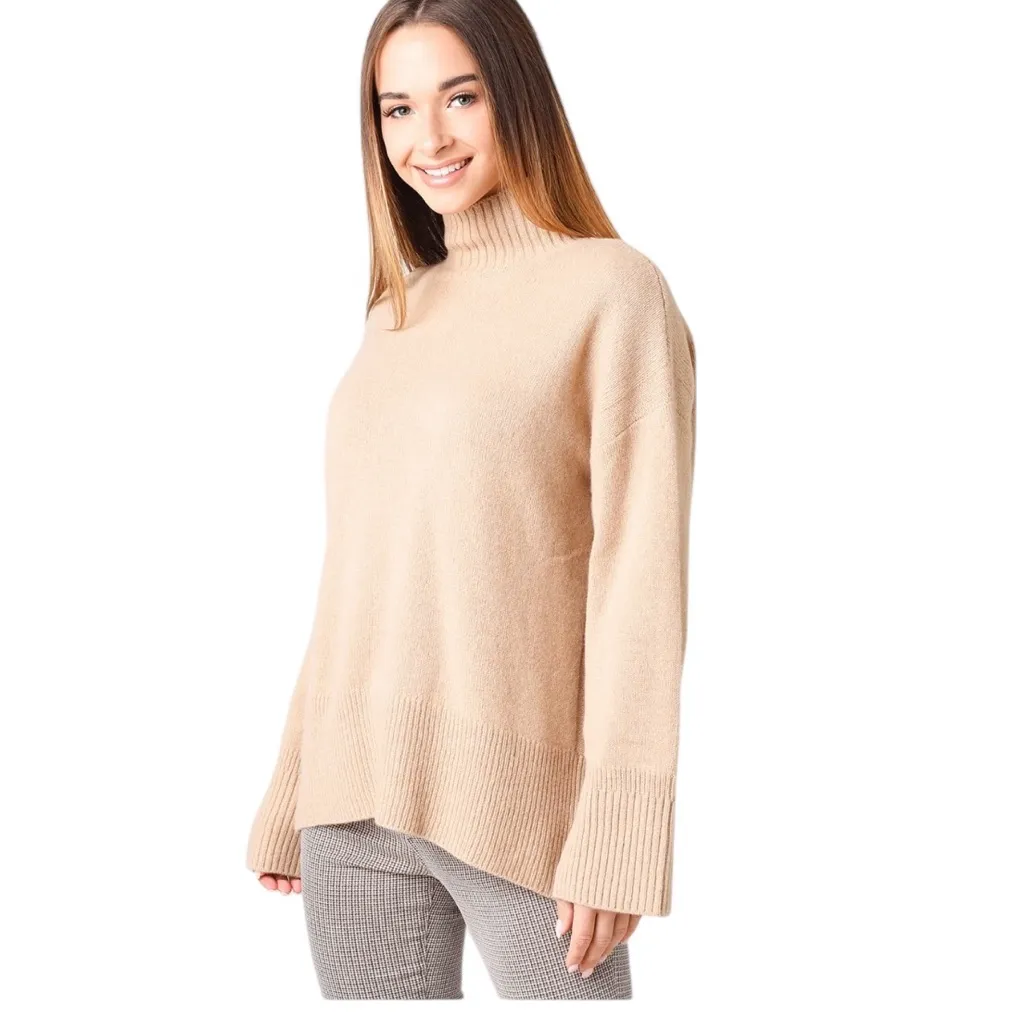Frame Tan Cashmere Turtleneck Sweater - Image 2