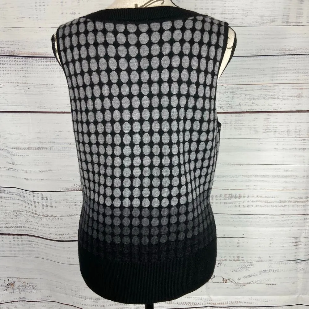 Talbots Sweater Vest Womens M Sleeveless Scoop Neck Merino Wool Polka Dot - Image 4