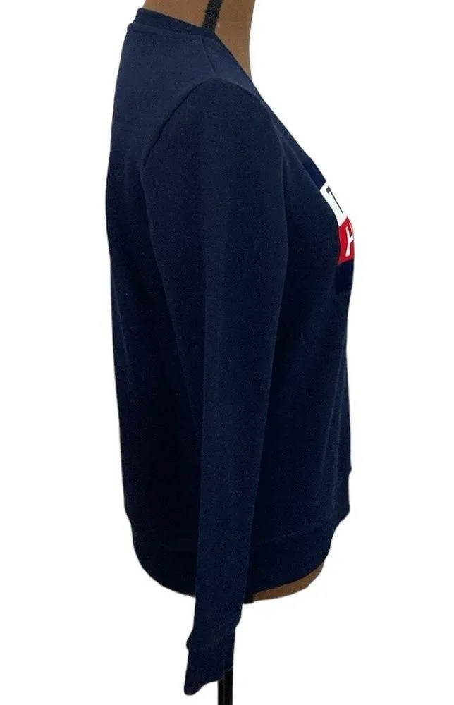 Tommy Hilfiger navy spellout logo graphic sweatshirt size S - Image 3
