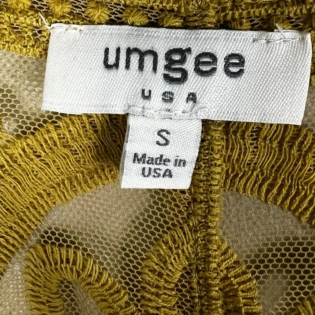 Umgee Kimono Cardigan Womens S Mustard Yellow Floral Embroidered Cottagecore - Image 3