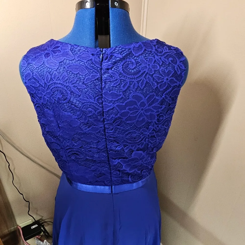 Meetjen NWOT 2XL Blue Handkerchief Hem Lace Bust Dress Size 2X - Image 4