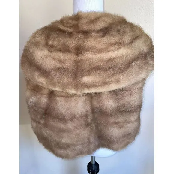Vintage 1950's Custom Made Autumn Haze Mink Wrap/Cape/Cover Emba Brown‎ Size undefined - Image 3