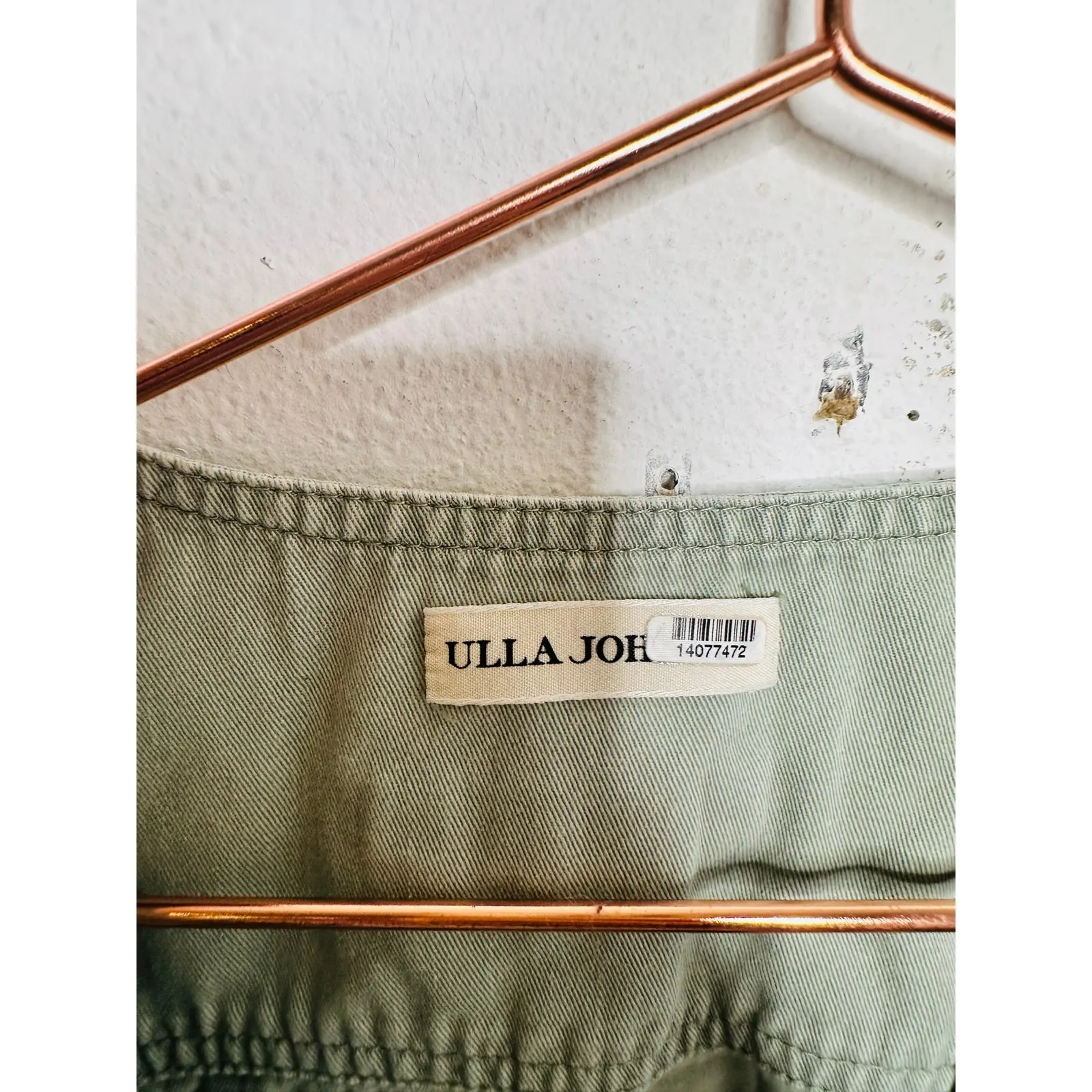 ULLA JOHNSON Sage Green 100% Cotton Short Sleeve Puffed Tied Carmine Romper sz 2 - Image 14