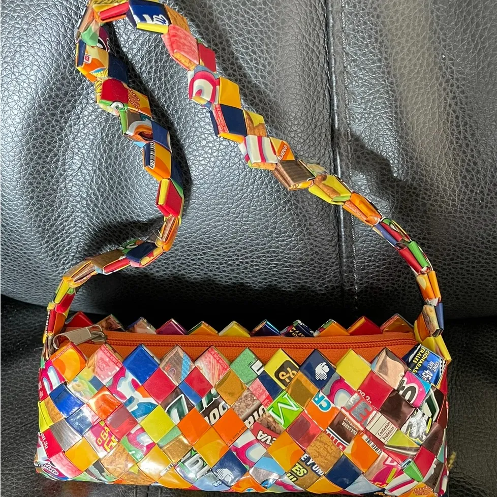 Vintage Y2K Candy Wrapper Shoulder Bag 2000s Trendy Retro Novelty Excellent Cond Red - Image 6