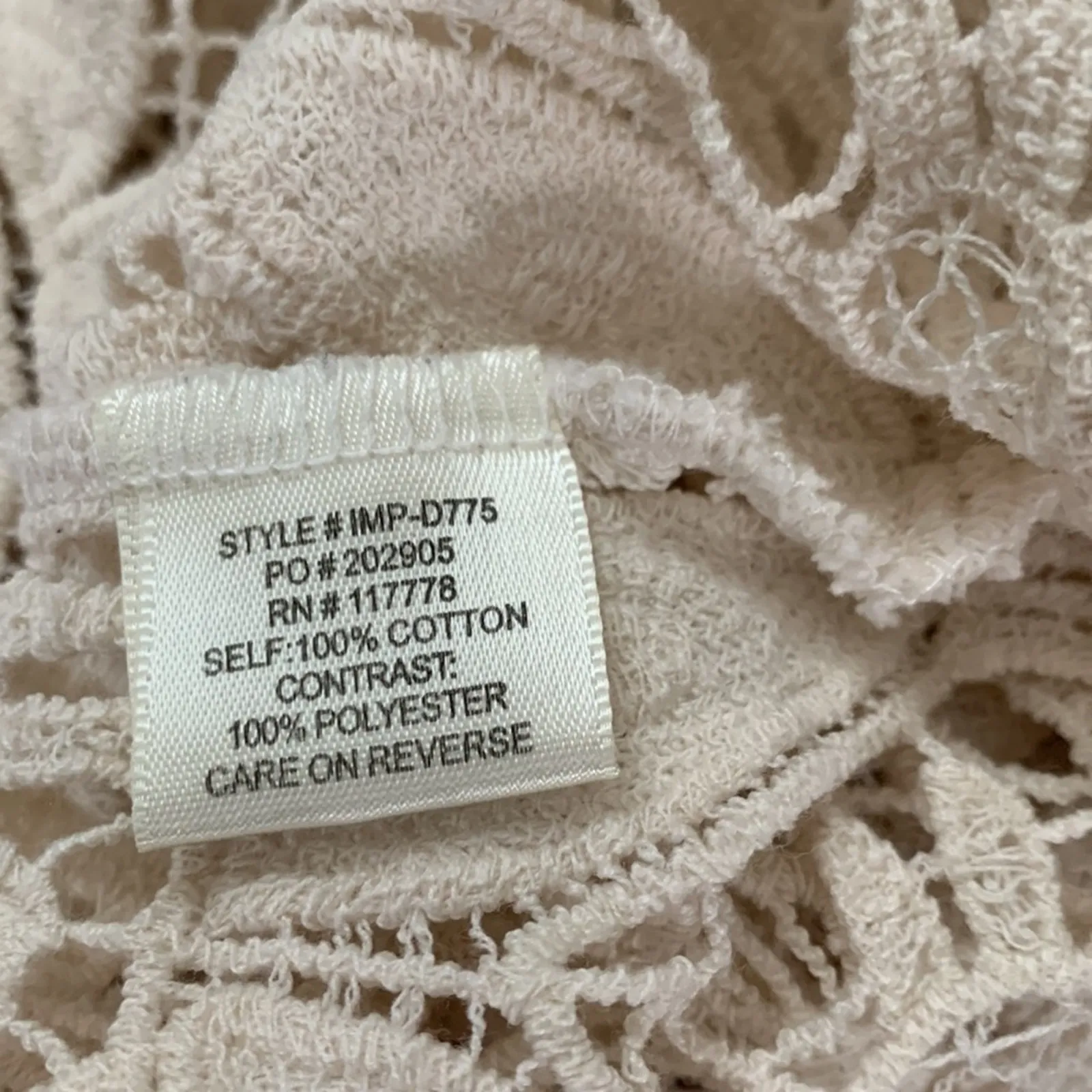 Lovestitch Cream Crochet Lace Sleeveless Cotton Top - Image 5