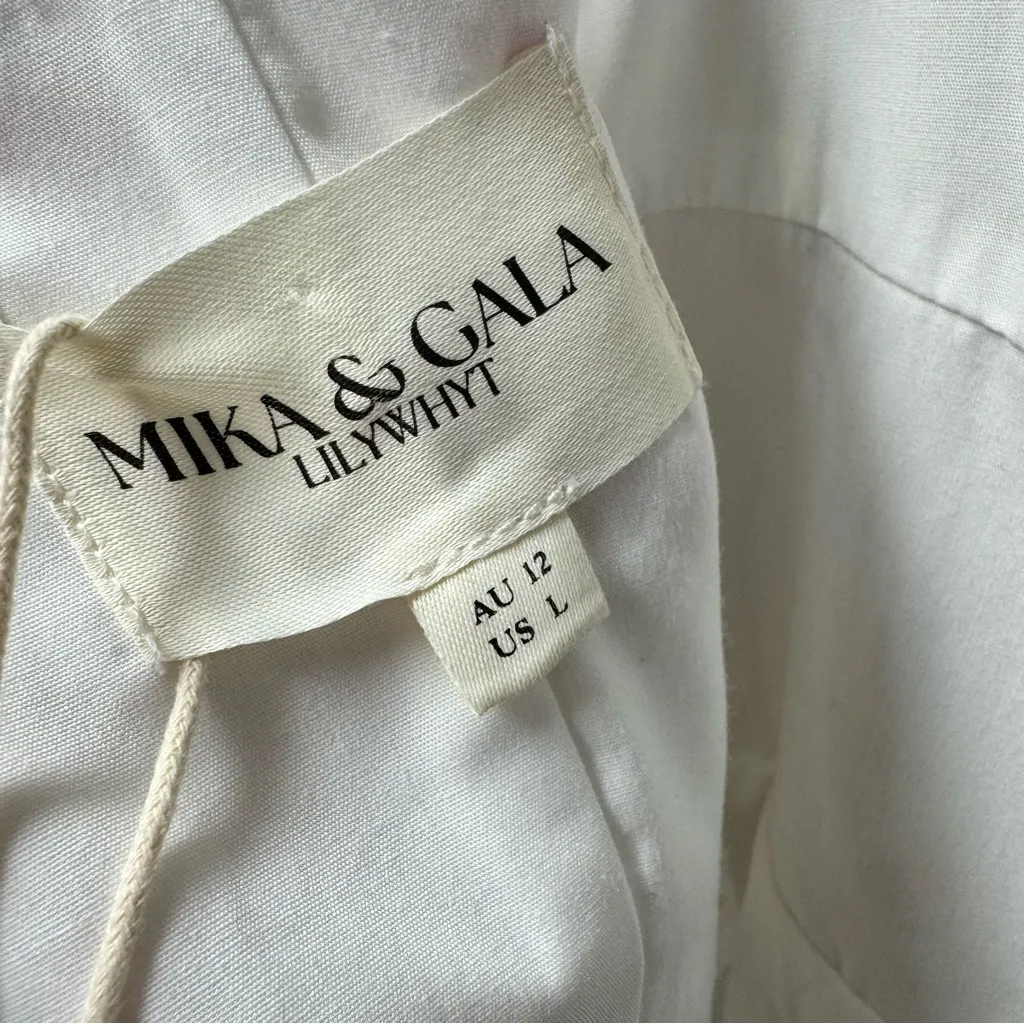 NEW Mika & Gala Lilywhyt Cherry Print Corset Maxi Dress White Large L NWT - Image 9