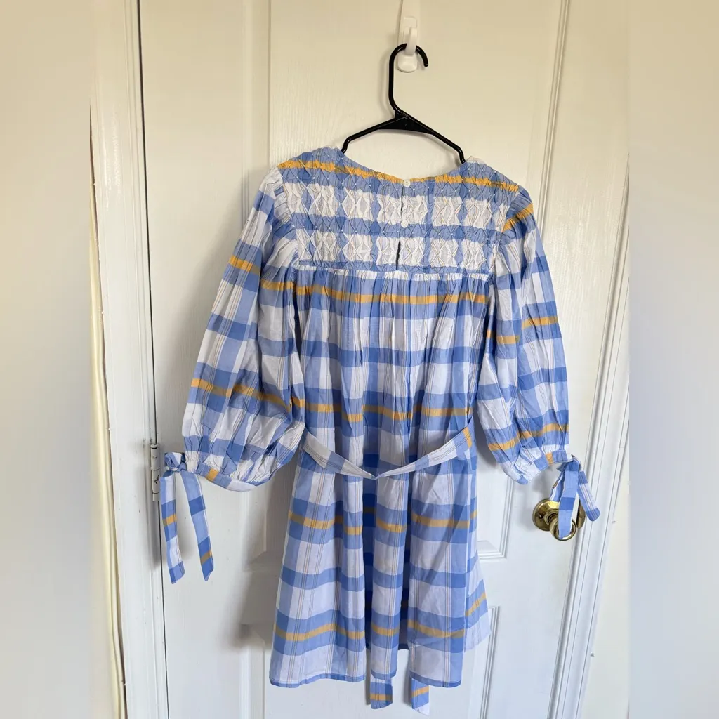 Daughters of India NEW Freya Dress in Periwinkle Blue Plaid - Image 8