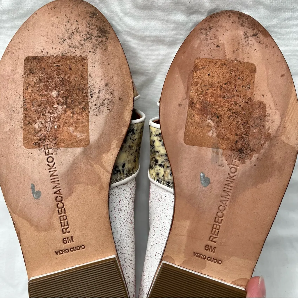 Rebecca Minkoff boho sadie multicolor two trap open toe flats size 6 M - Image 12