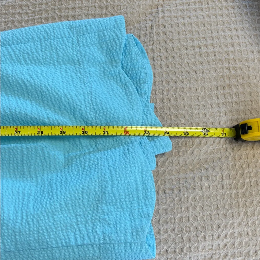 Lauren James Solid Seersucker Light Blue Landry Dress Open back size medium - Image 8